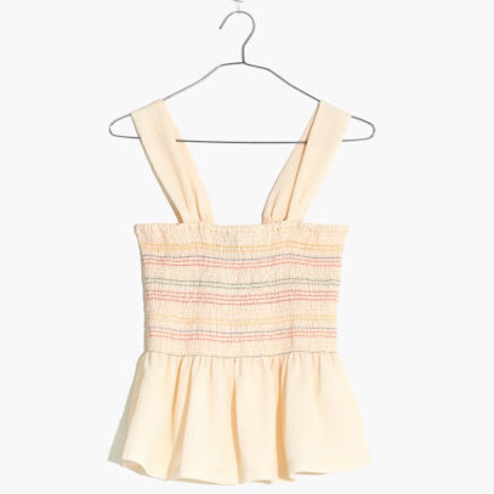Madewell Texture and Thread Rainbow Smocked Tank